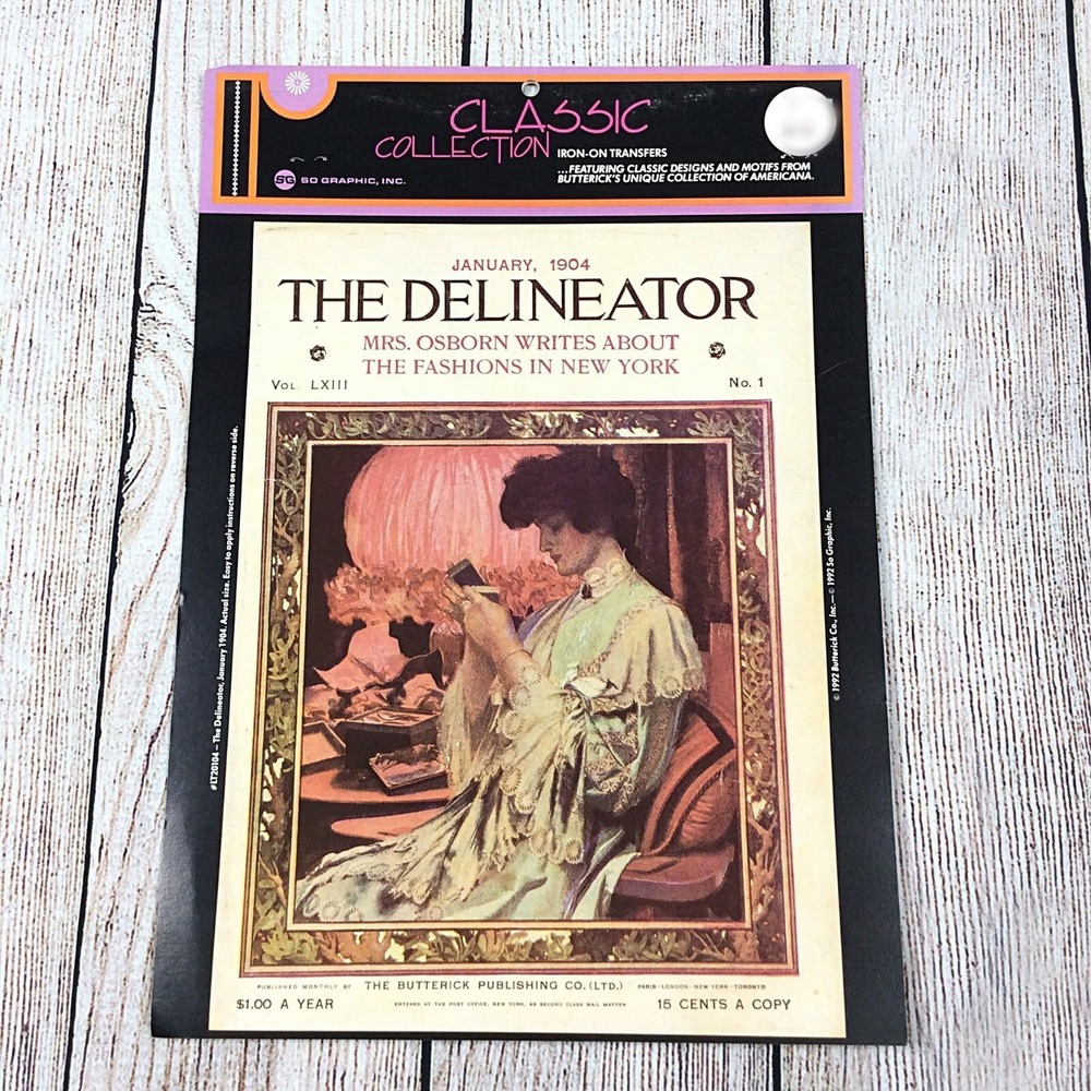 VTG Butterick DELINEATOR Iron On Transfer Americana Jan 1904 Classic Collection